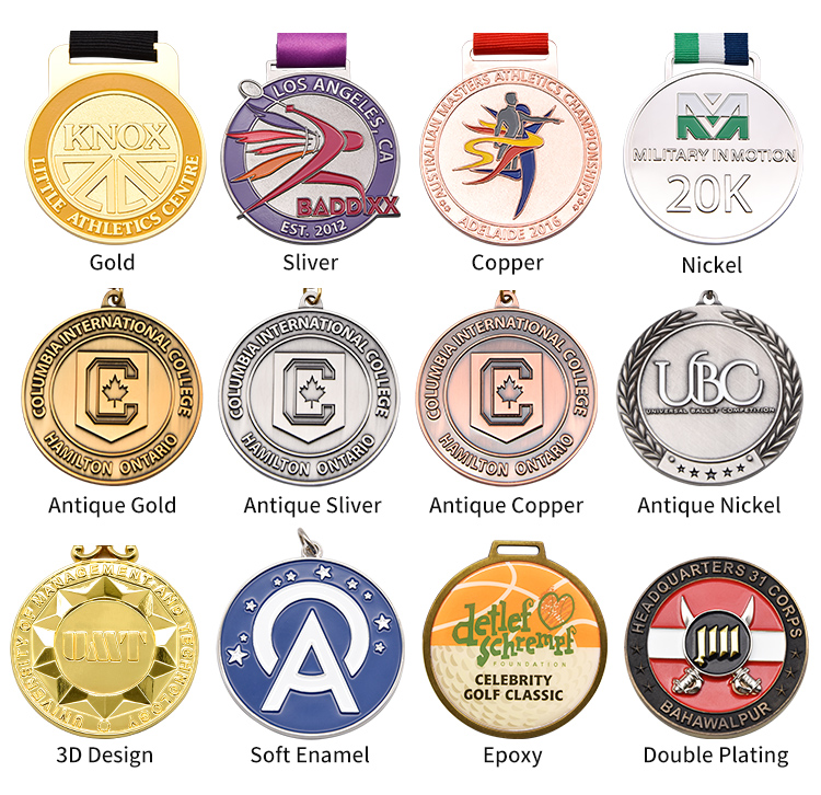 Custom Gold Awards Wholesale Bulk Metal Engraved Medal (21)