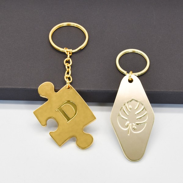 gold metal keychain